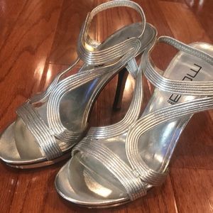 Silver fancy heels